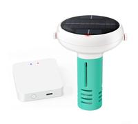 Getdoublerich Testeur de qualité de l'eau solaire sans fil WiFi intelligent, moniteur de piscine flottant sans fil pour piscines Testeur de pH et ORP, testeur de salinité de piscine + pour passerelle