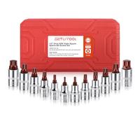 GETLITOOL 12PCS XZN Jeu de Douilles à Embouts 1/2",M4-M18 en Acier S2+CRV | Douilles Embout XZN avec Boîte de Rangement,Douilles à Denture Multiple,pour Cliquet ynamométrique et Atelier