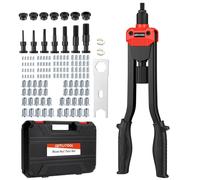 GETLITOOL 16"Insert Fileté Metal avec 6 Mandrins M3-M12+120PCS Écrous | Pince a Insert Fileté avec Étui de Transport,Outil de Ecrou a Sertir Portable,Pince a Rivet Poignée Antidérapante Ergonomique