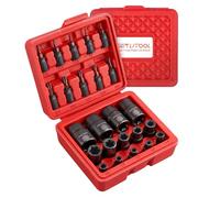 GETLITOOL 24PCS Douilles Torx Intérieur Extérieur ouille Torx E4-E24 | Douilles Professionnelles, Intérieur T8-T40 embouts de douille Star en Acier CR-V, Jeu d'Embouts en S2