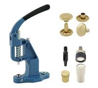 Getmore Crafts Presse à Riveter avec Levier - Outil de Rivetage avec 50 Rivets à Double Tête 6 mm - Or, Acier - pour Cuir, Vêtements, Jeans, Ceintures, Chaussures