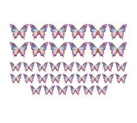 Gettimore 36 pcs 3D PVC Papillon Stickers Muraux Colorés Décor pour Maison Chambre d'enfant Bureau - Bleu, Rose, Violet