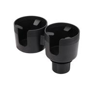 Gettimore Adaptateur extenseur pour double porte-gobelet de voiture avec base réglable, pour grands camions porte-boissons, noir