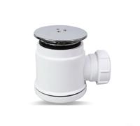 Gettimore Bonde de douche moderne minimaliste de 67,8 mm, bonde de sol en plastique technique blanc avec dessus chromé et joint anti-eau pour salle de bain