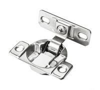 Gettimore Charnière dissimulée pour portes d'armoires à fermeture douce, ressort d'amortissement réglable 3D, charnière à recouvrement complet en acier laminé à froid, finition argentée (4)