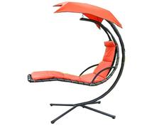 Gettimore Coussin de chaise de patio à suspendre avec housse de parapluie, rembourrage en polypropylène doux et auvent pour chaise incurvée, ajustement sûr, ensemble de meubles d'extérieur beige