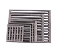 Gettimore Grille carrée en fonte pour cheminée, circulation de l'air efficace et support de bûches sécurisé, facile à installer, pièce de rechange compatible avec les poêles Hark, noire