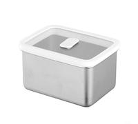 Gettimore Hermétique pour boîte de fermentation en acier inoxydable avec couvercle transparent, joint en silicone et valve de décharge de gaz, pâte, salade et stockage des aliments, argent (650 ml)