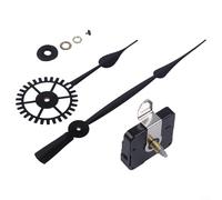 Gettimore Kit de réparation d'horloge murale à quartz silencieux avec couple long et élevé pour panneaux de 5 à 8 mm, 56 x 56 x 16 mm (noir 1)