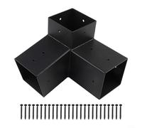 Gettimore Kit de support de pergola de toit incliné extérieur avec supports muraux unidirectionnels à 3 voies pour poteaux de 10,2 x 10,2 cm avec matériel en acier pour porche, tonnelle et structures