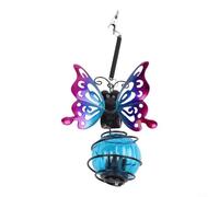 Gettimore Lanterne solaire en forme de papillon pour extérieur, étanche IP44 en fer à suspendre, avec ressort flottant, allée, décoration de nuit élégante