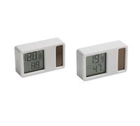 Gettimore Lot de 2 thermomètres et hygromètres numériques avec énergie solaire, température intérieure portable, pour usage domestique, écran facile à lire, blanc
