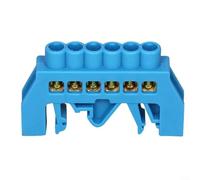 Gettimore Lot de 4 borniers de pont en cuivre avec marquages de fils neutres à code couleur, configurations de câblage électrique sûres et organisées (6 trous)