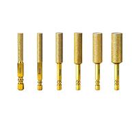 Gettimore Lot de 6 forets à tige hexagonale de 6 à 16 mm pour perçage à sec dans le carrelage, le marbre, le granit, le béton, avec noyau de cire et technologie d'émeri brasé