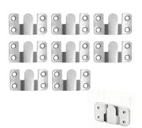 Gettimore Lot de 8 crochets muraux dissimulés en acier inoxydable, pour supports invisibles robustes pour suspendre miroirs, étagères, têtes de lit, matériel de connexion de meubles à profil bas
