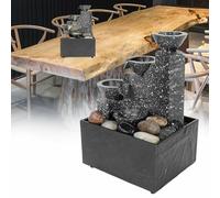 Gettimore Mini fontaine à eau d'intérieur, fontaine à eau décorative de table avec lumières fluorescentes et pierres irrégulières, décoration à flux silencieux pour salon, étude