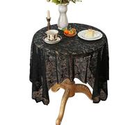Gettimore Nappe élégante en dentelle creuse pour table de salle à manger ou table basse adaptée aux formes rectangulaires et rondes Noir 140 x 180 cm