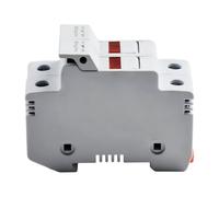 Gettimore Porte-fusible PV 2 pôles 1000 V CC avec indicateur LED, montage sur rail DIN, fusibles 10 x 38 mm, panneau solaire 16 A-30 A pour système de protection, gris