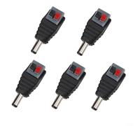 Gettimore Prise CC sans outil 5,5 x 2,1 mm Borne à connexion rapide pour alimentation basse tension LED (mâle)