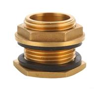 Gettimore Raccord de cloison en laiton G1 - Seau à pluie et eau pour réservoir, kit de robinet d'étanchéité sans fuite, connecteur en cuivre pour camping-car et irrigation de jardin (2,5 cm)