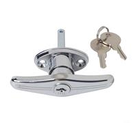 Gettimore Verrou de porte de garage en métal avec ixe pour différence, pour caravane, abri de jardin, camping-car, tige de 3,6 cm Argenté