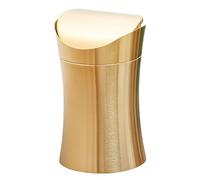 getuse Mini poubelle de comptoir avec couvercle basculant, petite poubelle de 1,5 L pour bureau, chambre, bureau, table, poubelle en acier inoxydable, doré