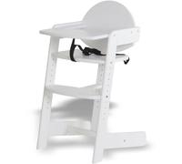 Geuther Filou chaise haute en bois, Chaise haute - Chaise de table pour bébé - Chaise haute pour jeune enfant - Harnais 3 points - Chaise haute pour bébé - Blanc