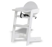 Geuther Filou chaise haute en bois, Chaise haute - Chaise de table pour bébé - Chaise haute pour jeune enfant - Harnais 3 points - Chaise haute pour bébé - Blanc