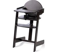 Geuther Filou - Chaise haute en bois - Chaise haute - Chaise de salle à manger pour bébé à table - Chaise haute pour jeunes enfants - Harnais 3 points - Chaise haute pour bébé - Noir