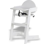Geuther Filou chaise haute en bois, Chaise haute - Chaise de table pour bébé - Chaise haute pour jeune enfant - Harnais 3 points - Chaise haute pour bébé - Blanc