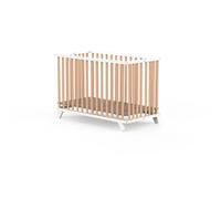Geuther Lit pliant enfant Mayla - 60x120 cm - 3 hauteurs - roulettes - blanc/naturel - jusqu'à 20 kg