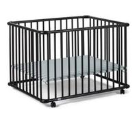 Geuther Parc pour enfant Belami Plus – fond réglable – cadre wenge – vert d'eau