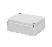 GEWISS BOÎTE DE DÉRIVATION AVEC COUVERCLE BAS À VIS - IP56 - DIMENSIONS INTERNES 240MMX190MMX90MM - PAROIS LISSES, Gris
