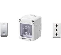 Gewiss Conteneur pour appareils 27 Combi protégé 2 Places Gris RAL 7035 IP55 avec 1 Prise bivalente Blanche, 1 Interrupteur Blanc