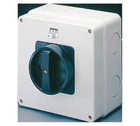 GEWISS - GW70403P Sectionneur rotatif, Hp, Commande, Boîte en matériau isolant, 16A 4P, Bouton noir verrouillable, IP66/67/69