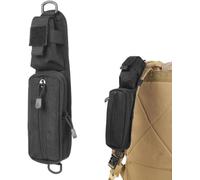 Gexgune Sac à Dos Tactique avec bandoulière Pochette pour Accessoires Divers Pochette Molle pour clés et Lampes de Poche Sac à Outils Port Quotidien pour la Chasse (Black)