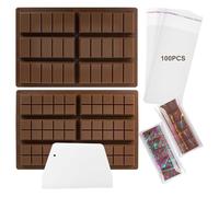 Gexuamz 2 Pièces Moule Tablette Chocolat Dubai Silicone Avec Spatule Et Sachets Pour La Fabrication De Pralines Au Chocolat