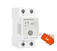 GEYA Commutateur de relais temporisé wifi intelligent Commutateur de télécommande sans fil Smart Home par Tuya APP AC220V Type de rail DIN (2P-40A)