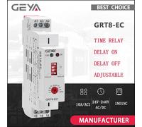 GEYA GRT8-EC 10A relais de minuterie double fonction relais de retard ou d'arrêt AC220V AC380V ACDC24V-240V relais de temps CE CB ROHS