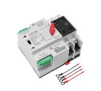 GEYA Mini ATS Interrupteur de transfert automatique/manuel,commutateur double alimentation solaire avec protection surtension et sous-tension 50/60Hz réseau vers générateur alternatif(2P 63A 220V)