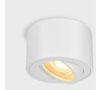 GeyouLux 1x Spots de Plafond Blanc - Extra plat & pivotant à 38° - Ø80x50mm - Spot en saillie Orientable - 5W 500LM 3000K - Module LED 230V Inclus - Aluminium LED Plafonnier Spot