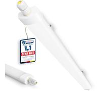 GeyouLux 2x Réglette LED 150 cm, 60W 7560 lm 5000K Blanc Froid IP65 Étanche, Neon LED Garage Enchaînable avec Fil de Terre, 240 LEDs sans scintillement pour Garage Atelier Entrepôt Bureau, Tube Blanc