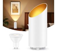GeyouLux LED Uplight Spot de sol IP44 étanche 6W 600LM Lampe de sol en aluminium intérieur salon, Lampe de sol avec interrupteur au pied pour éclairage indirect, ampoule GU10 2700K blanc chaud incluse