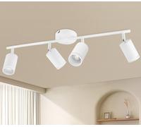GeyouLux Plafonnier 4 Spots LED Orientable, Spots de Plafond GU10, Plafonnier Spot Blanc, Luminaire Spot Rampe Spot, Applique Spot pour Cuisine, Salon, Chambre (Sans Ampoule)