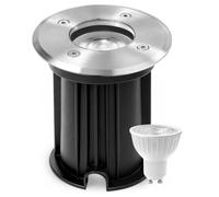 GeyouLux Spots Encastrable Extérieur, avec Ampoule GU10 6 W, IP67, 2700 K | Ampoule Remplaçable, Façade en Acier Inoxydable, Capacité de Charge de 2 000 kg, pour Pelouse, Allée, Terrasse, Jardin