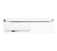 Geze Ferme-porte TS 5000 blanc avec rail coulissant et plaque de montage EN 2-6 pour portes à un vantail jusqu'à 1400 mm de largeur de vantail avec amortissement d'ouverture, force de fermeture
