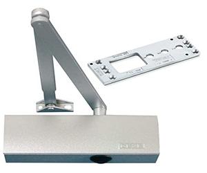 GEZE TS 2000 V BC Argent Gestängetürschließer pour portes monobattantes jusqu'à 1250 mm de largeur de vantail avec barre et plaque de montage/Set 3 en 1