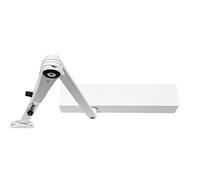 GEZE TS 4000 Blanc Ferme-porte pour portes à un vantail jusqu’à 1400 mm de largeur de vantail avec barre de blocage activable et désactivable et plaque de montage/Set 3 en 1