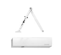 Geze Ts Ferme-porte 4000 V Blanc RAL 9016 avec barre de blocage et plaque de montage