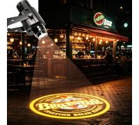 GEZHOUBA GOBO Projecteur de logo personnalisé gratuit IP67 étanche lumière LED pour entreprise, hôtel, magasin, publicité et scène de mariage intérieur extérieur 35 W, avec télécommande